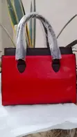 Bags 4 U Red Leather Handbag - 1