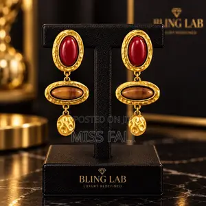 Scarlet Amber Drops Earrings