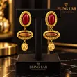 Scarlet Amber Drops Earrings - 1
