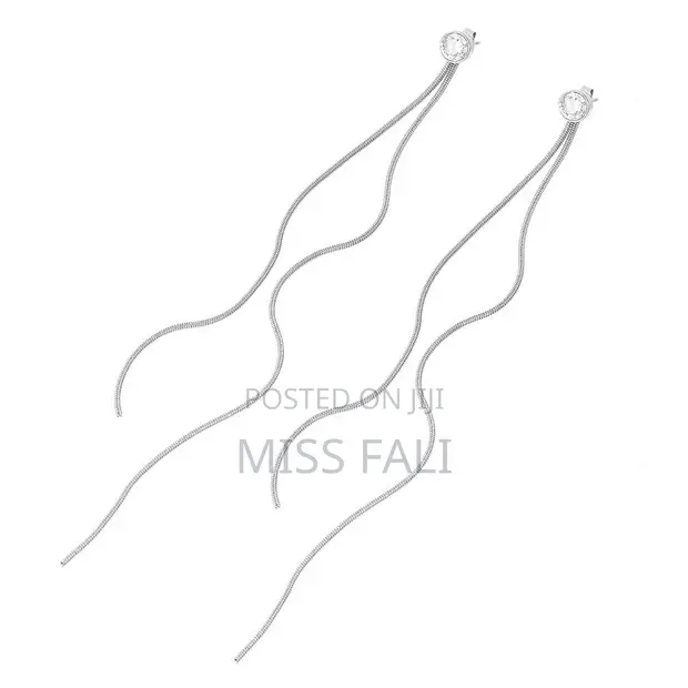 Silver Sleek Drop Earrings - 1