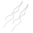 Silver Sleek Drop Earrings - 1