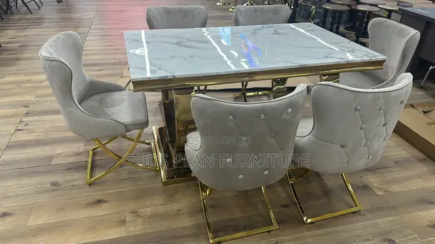 6 Seater Marble Dining Set - 1