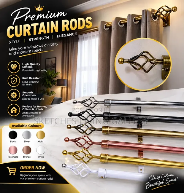 300cm Curtain Rod - Adam Home - 1