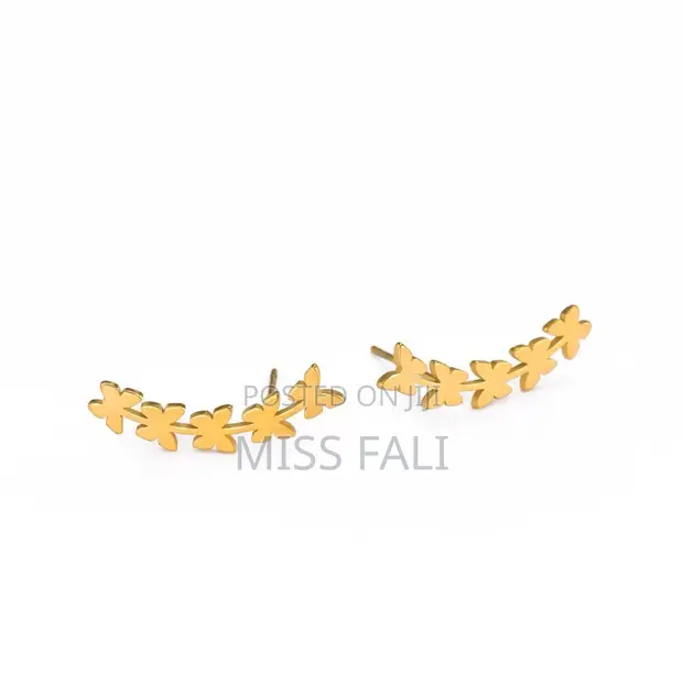 Golden Bloom Ear Climbers - 1