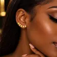 Golden Bloom Ear Climbers - 2