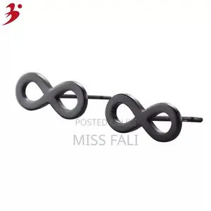 Infinity Stud Earrings - Black