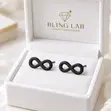 Infinity Stud Earrings - Black - 2