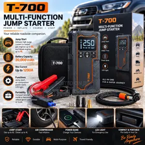 T-700 Multi-Function Jump Starter & Tyre Inflator - 20,000mAh