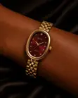 Ruby Grace Watch - Gold Tone Oval Dial - 1