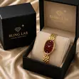 Ruby Grace Watch - Gold Tone Oval Dial - 2