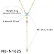 Prismé Lariat Necklace - Gold-Tone Blue, Yellow & Pink Crystals - 1