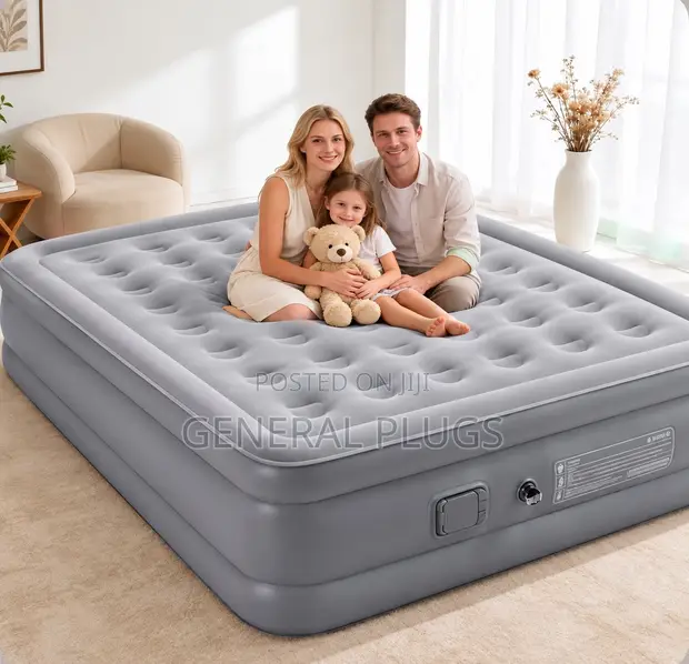 Original Inbuilt Automatic Pump Double Air Mattress - 1