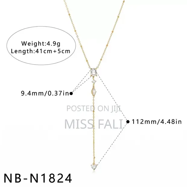 Prismé Lariat Necklace - Gold-Tone Blue, Yellow, Pink Crystals - 1