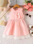 Rosette Belle Party Dress - Pink, 6-7 Years - 3