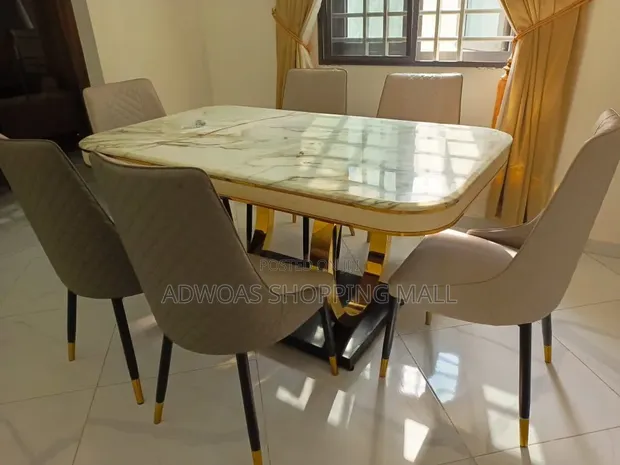 Luxury 6 Seater Marble Dining Set - 1