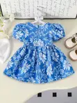 Angel Blue Blossom Baby Dress - 6-9 Months - 2