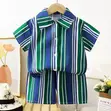 Blue & Green Stripe Co-ords (12-14 Years) - 2
