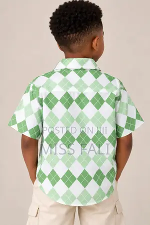 Mint Argyle Shirt - 9-10 Years