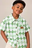 Mint Argyle Shirt - 9-10 Years - 2