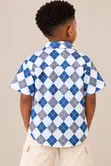 Angel Blue Argyle Short-Sleeve Shirt - Boys 6-7 Years - 1