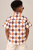 Rust and Cocoa Argyle Shirt - 9-10 Years - 2