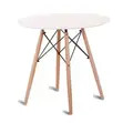 Mid-Century Modern Round Dining Table with Wood Legs - 3