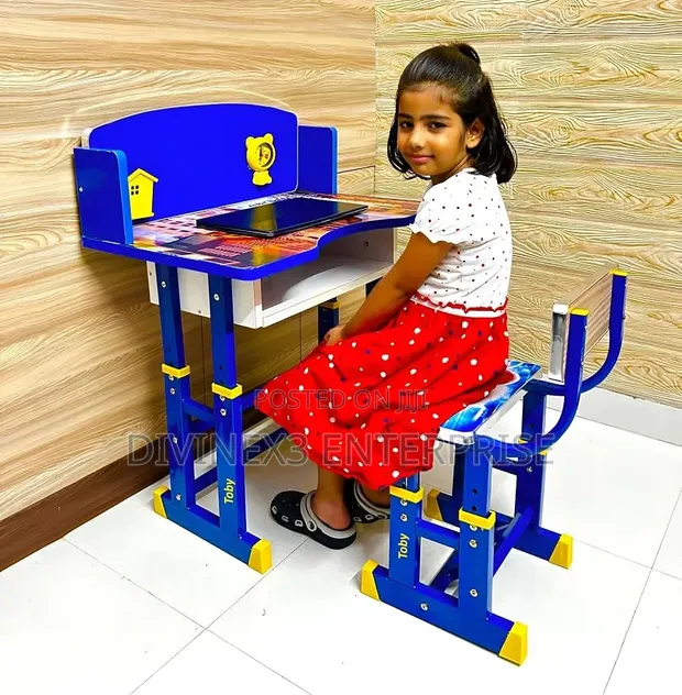 Adjustable Kids Study Table and Chair Set - 1