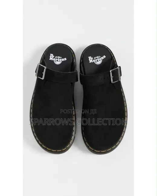 Dr. Martens Zebzag Suede Mules - Black - 1