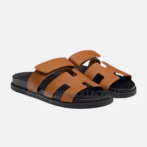 Hermès Chypre Slide Leather Sandals - Brown