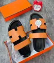 Hermès Chypre Slide Leather Sandals - Brown - 2