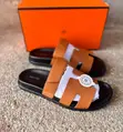 Hermès Chypre Slide Leather Sandals - Brown - 4
