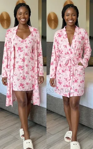Pink Floral 3-in-1 Nightwear Set
