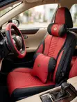 Premium Red & Black Full Car Seat Cover Set with Neck & Lumbar Pillows - 1