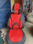 Premium Red & Black Full Car Seat Cover Set with Neck & Lumbar Pillows - 2