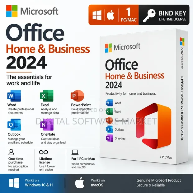 Microsoft Office Home & Business 2024 - 1 PC/Mac - 1