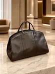 Solid Leather Duffle Bag - 2