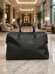 Solid Leather Duffle Bag - 4