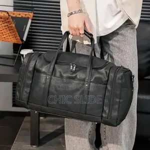 Solid Leather Duffle Bag