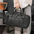 Solid Leather Duffle Bag - 1