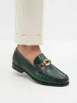 Classic Gucci Loafers - Green Leather - 2