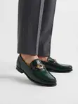 Classic Gucci Loafers - Green Leather - 3