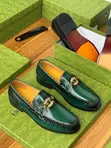 Classic Gucci Loafers - Green Leather - 4