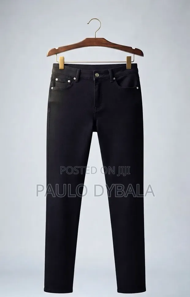 Women's Slim-Fit Trousers / Skinny Jeans - Black, Size XL - 1