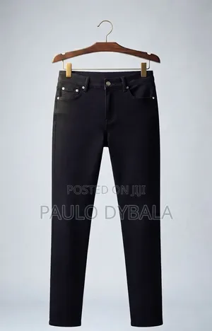 Women's Slim-Fit Trousers / Skinny Jeans - Black, Size XL
