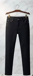 Women's Slim-Fit Trousers / Skinny Jeans - Black, Size XL - 2