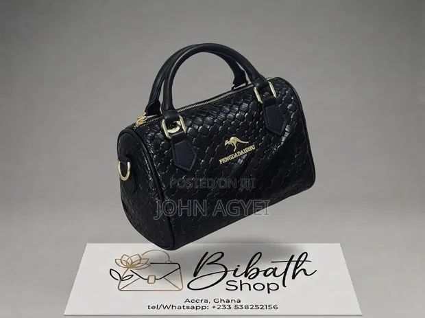 Stylish Black Structured Handbag - 1