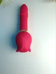 2-in-1 Rose Suction & Telescopic Dildo - USB Rechargeable - 2