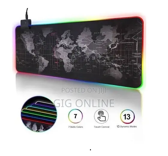 RGB World Map Gaming Mouse Pad - 1
