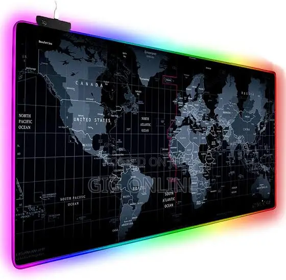 RGB World Map Gaming Mouse Pad - 1