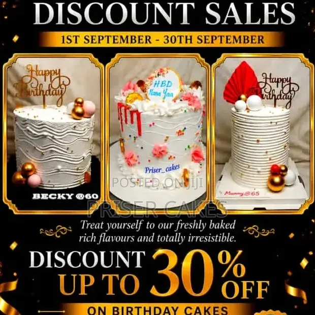 September Discount: 30% Off Birthday Cakes - 1
